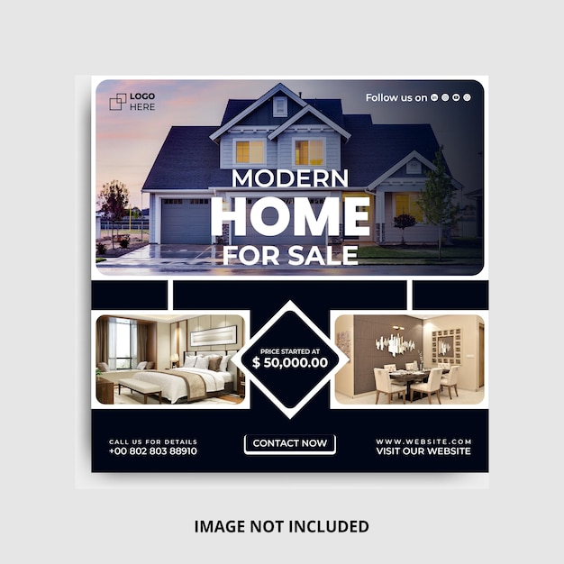 Real Estate Modern House Social Media Post Design