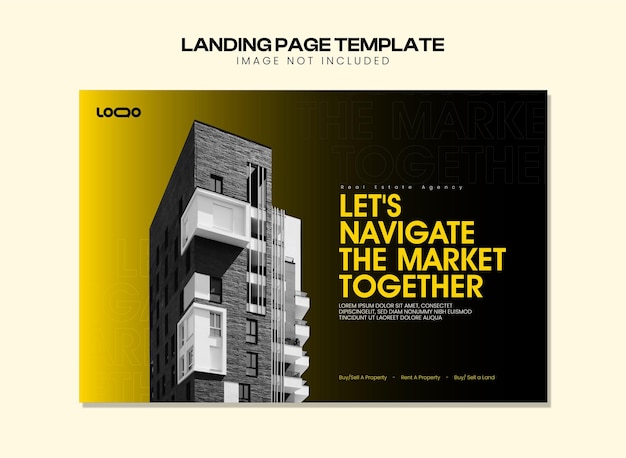 Vector real estate modern minimal landing page design