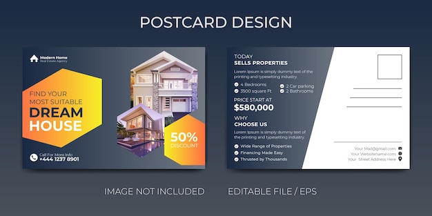 Real estate postcard eddm or direct mail design template