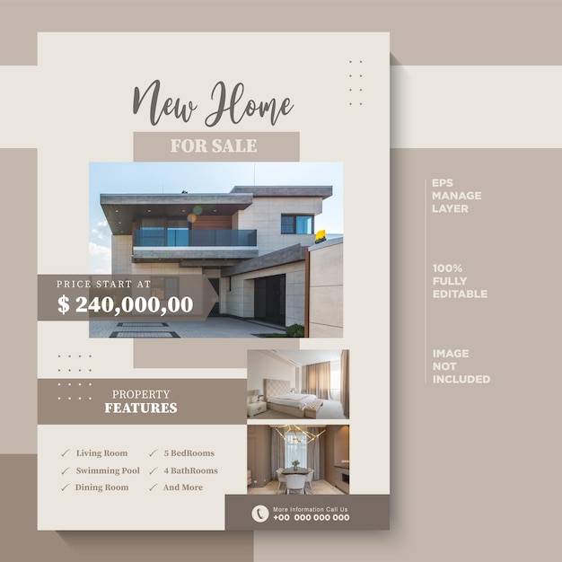 Real estate printable flayers template minimalism