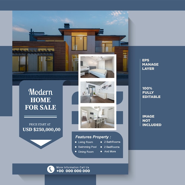 Real estate printable flayers template minimalism