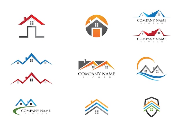 Real Estate , Property and Construction Logo design for business corporate sign . Vector Logo