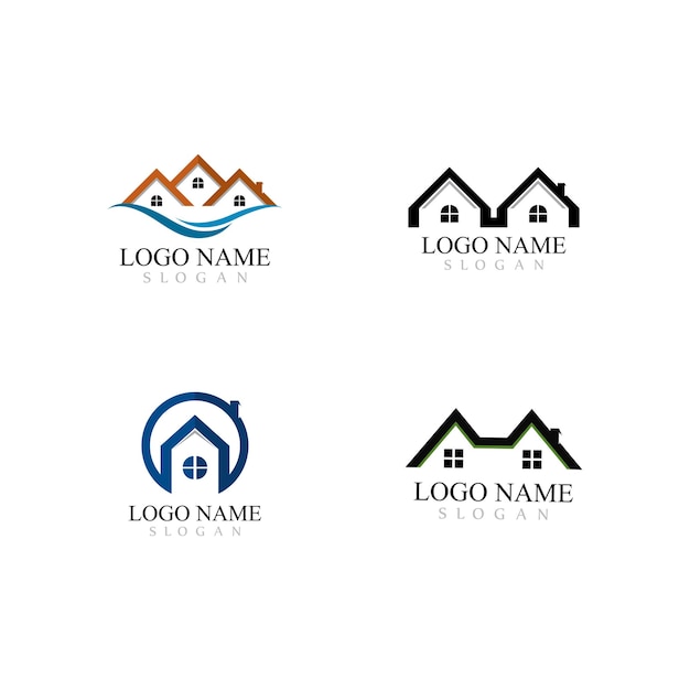 Real Estate Property and Construction Logo design for business corporate sign Vector