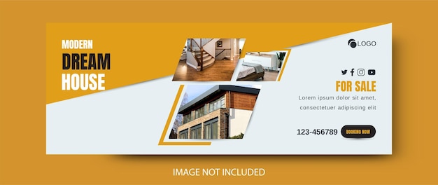 Real estate property facebook cover banner template