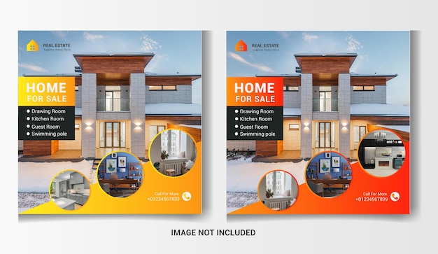 Real estate property Instagram post or social media banner template