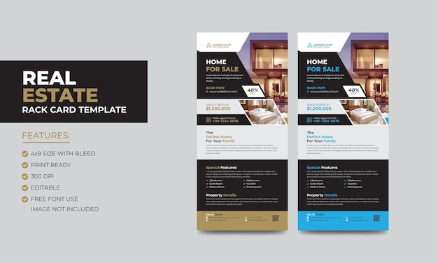 Real estate rack card or dl flyer template