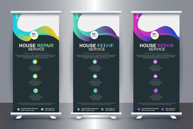 Real estate  Roll up Banner Design