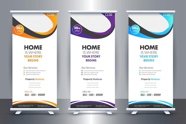 Real estate  Roll up Banner Design