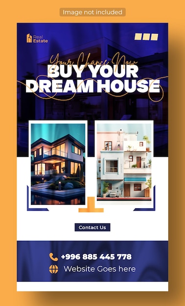 Vector real estate selling ads promotional story template design