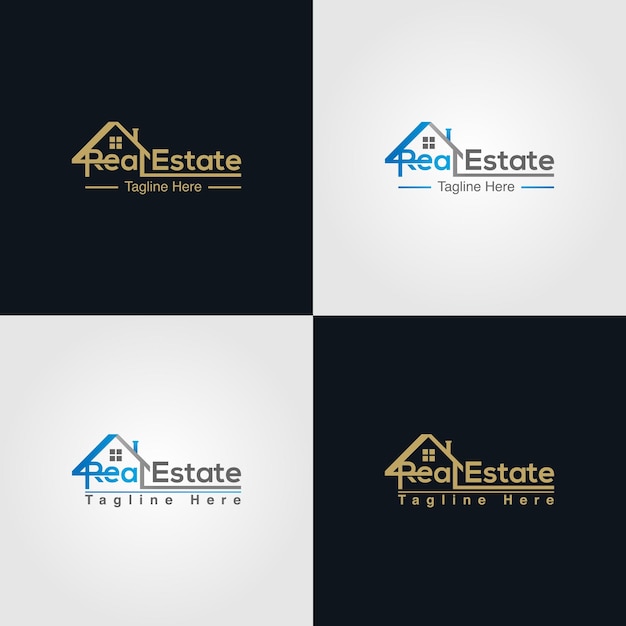 Real estate simple building creative logo design