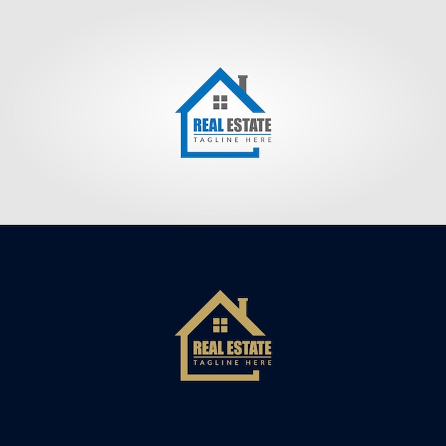 Real estate simple building creative logo design