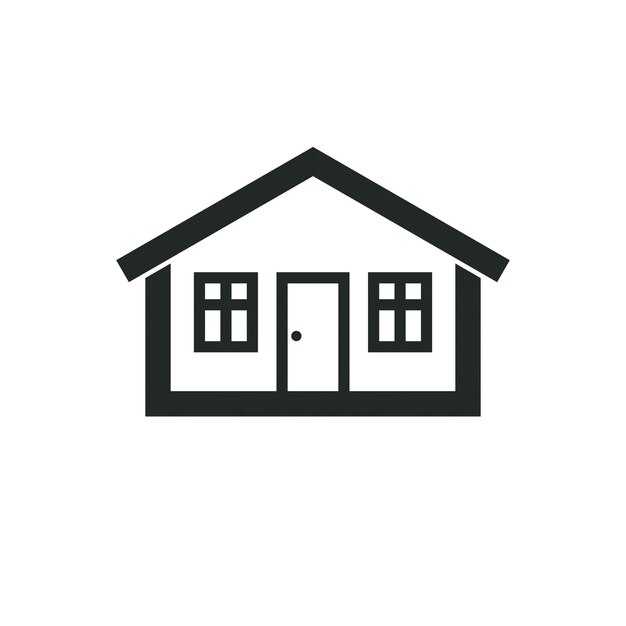 Real estate simple business icon isolated on white background, abstract house depiction. Property developer vector symbol, conceptual sign best for use in advertising and branding.