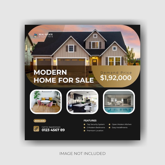 Real estate social media banner or Instagram post template