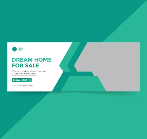 Real estate social media facebook cover web banner template