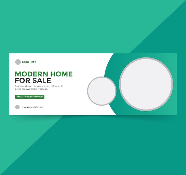 Real estate social media facebook cover web banner template