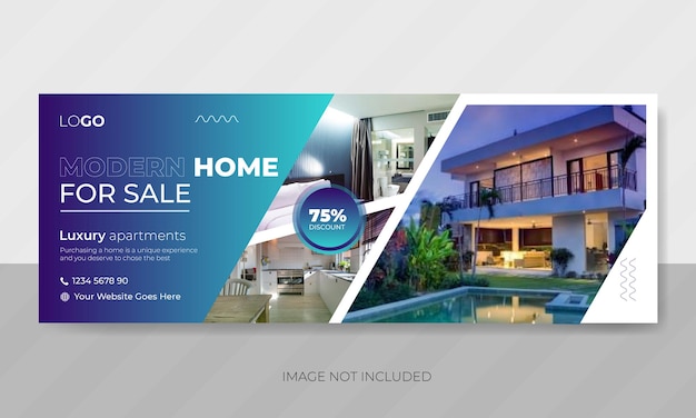 Real estate social media Facebook covers template design property for sale