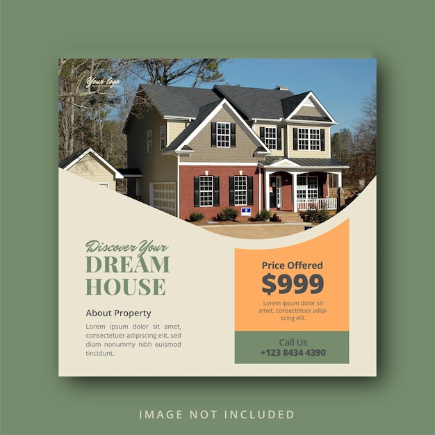 Real estate social media instagram post and banner template