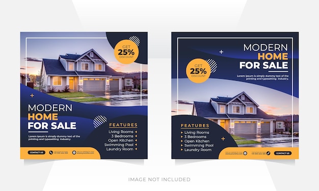 Real estate social media or instagram post banner template