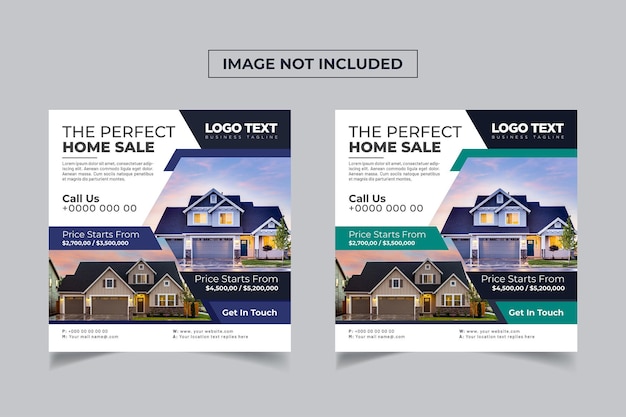 real estate social media post banner template