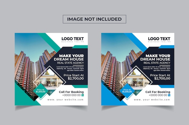 real estate social media post banner template