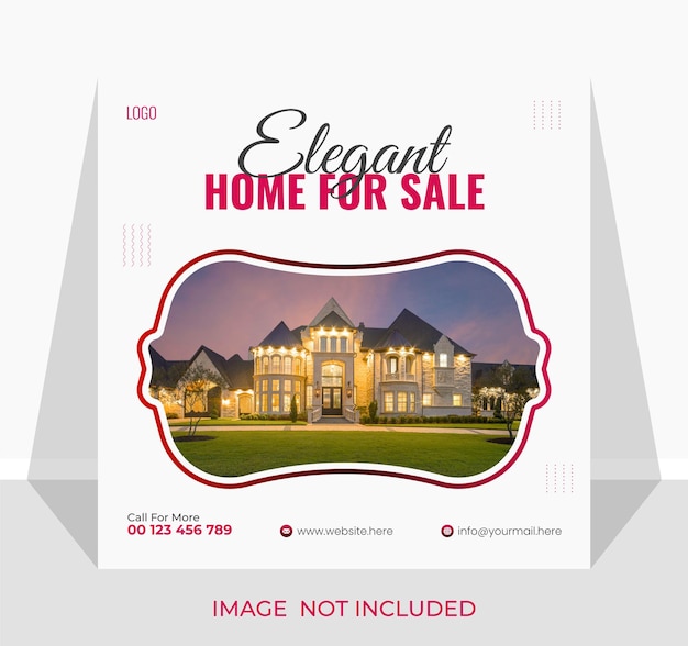 Real estate social media post design or Instagram post banner template