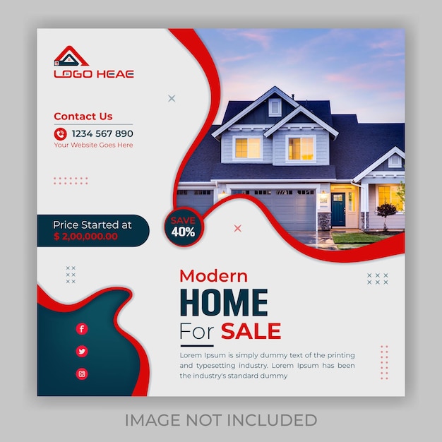 Real estate social media post design template for any real estate business