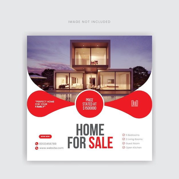 Real estate social media post design template premium vector premium vector