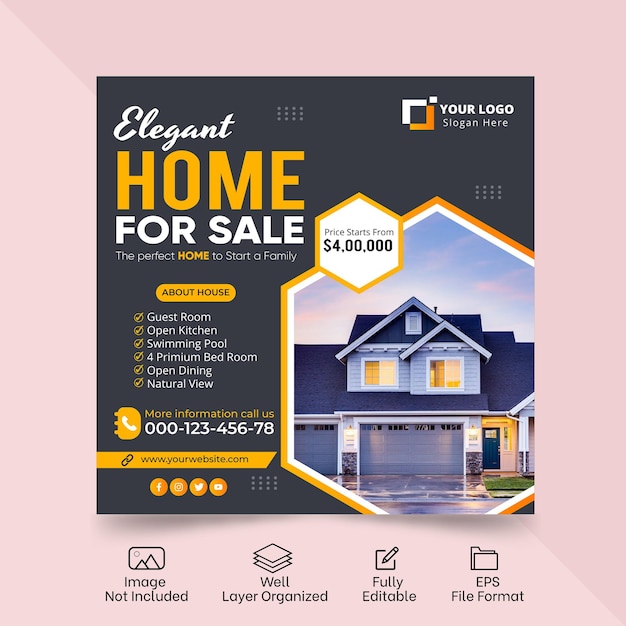 Real Estate Social Media post design template