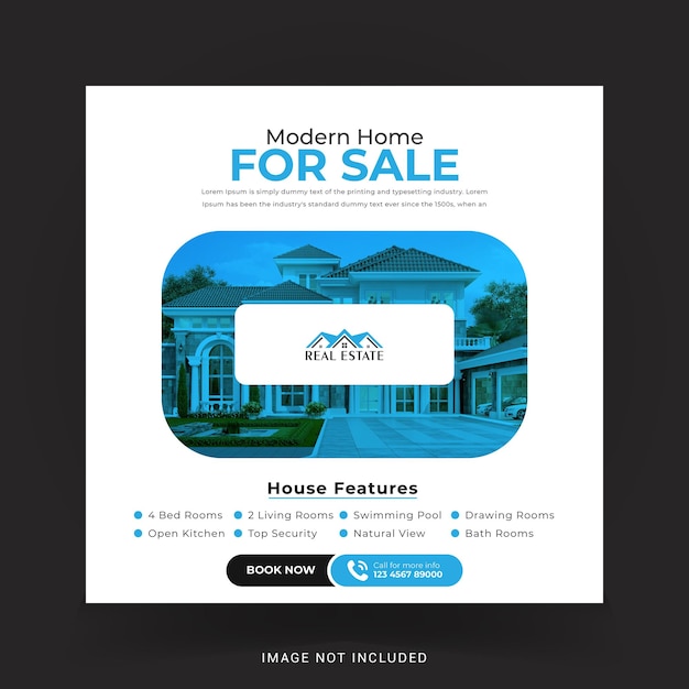 Real estate social media post template Design