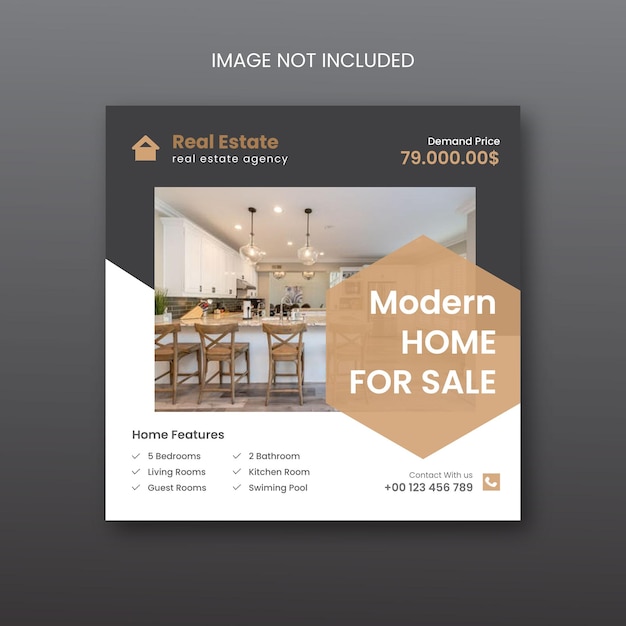 Real estate social media post vector design 