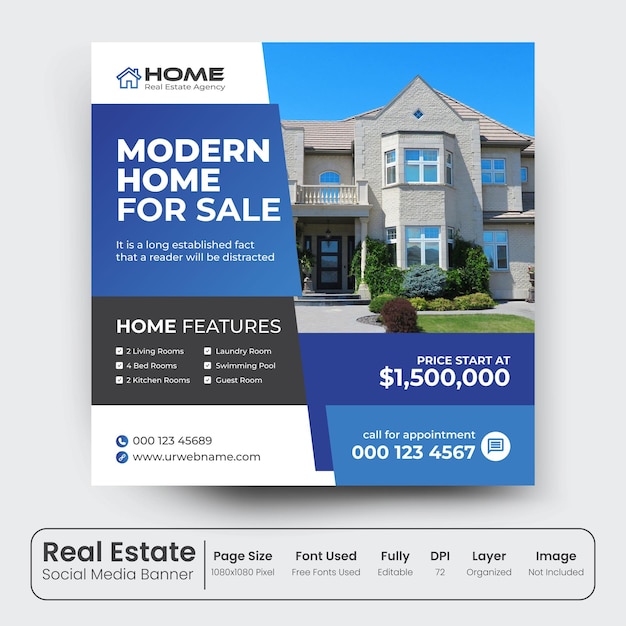 Real estate social media postreal estate sale social media banner