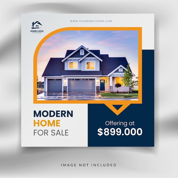 Real estate square social media sale promotion post template