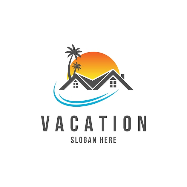 Real estate vacation logo design concept idea