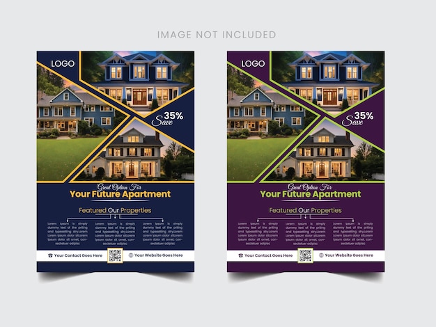 Real estate vector attractive unique flyer poster template design