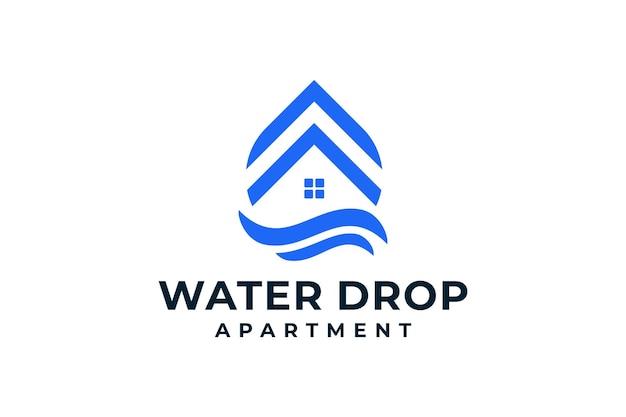 Real estate water drop apartment logo vector