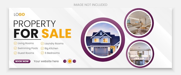 Vector real estate web banner and social media facebook cover template