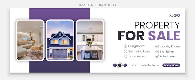 Real estate web banner and social media Facebook cover template