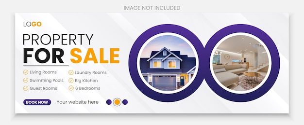 Real estate web banner and social media Facebook cover template