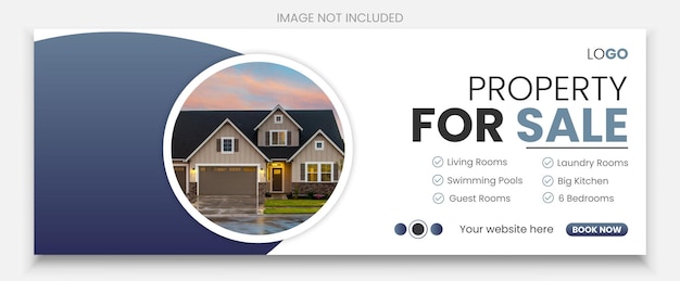 Real estate web banner and social media Facebook cover template