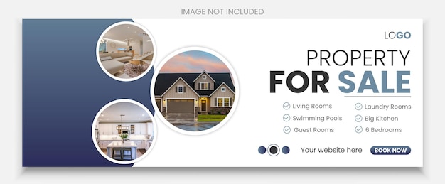 Real estate web banner and social media Facebook cover template