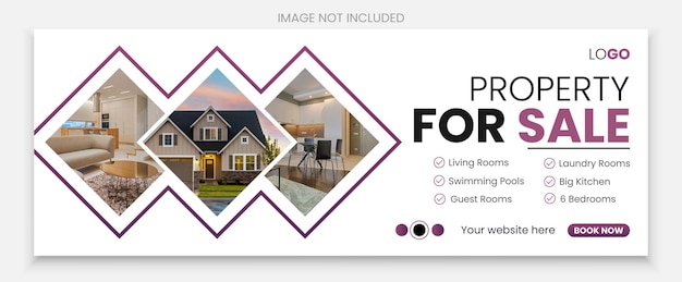 Real estate web banner and social media Facebook cover template