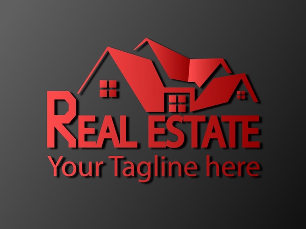 Real estate with building and house logo design