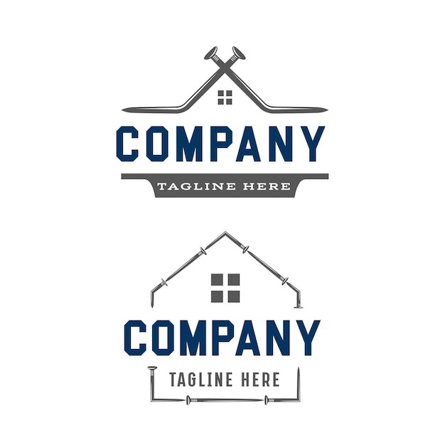 Real estate with nail logo design template