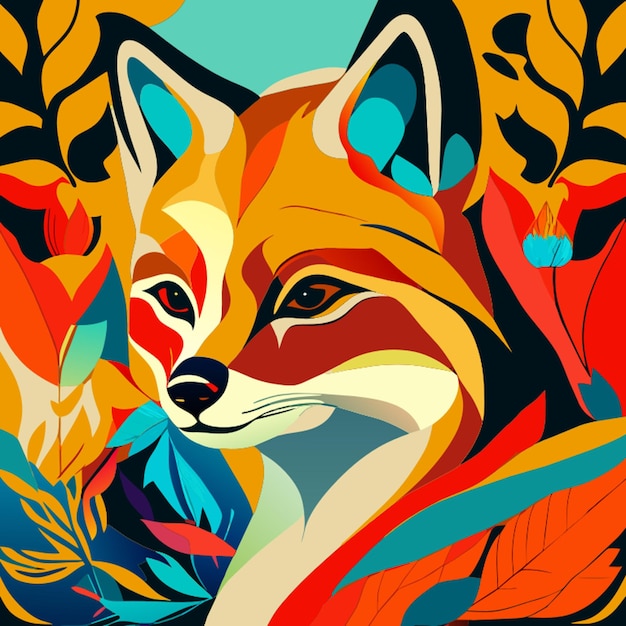 a real fox vector illustration