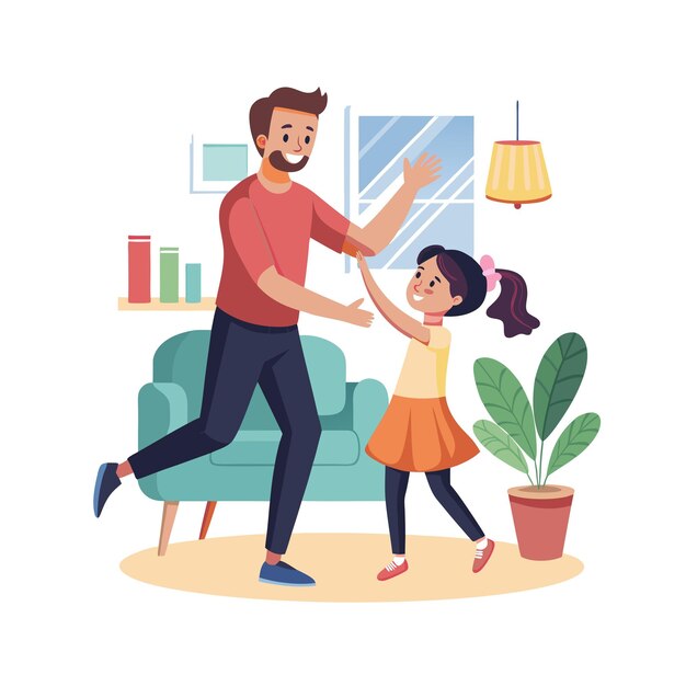 Vector real life family moments vector illustration concepts