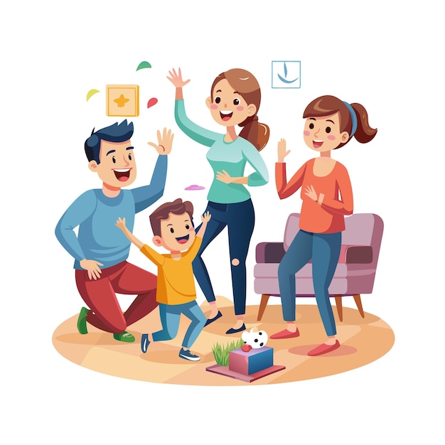 Real Life Family Moments Vector Illustration Concepts