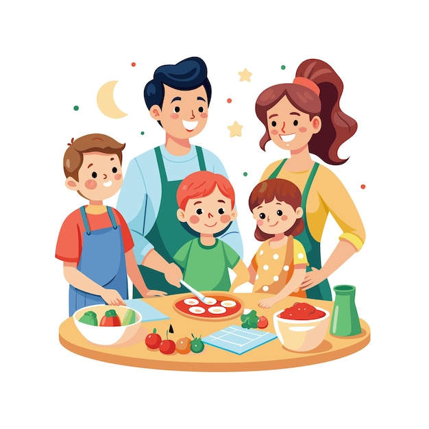 Real Life Family Moments Vector Illustration Concepts