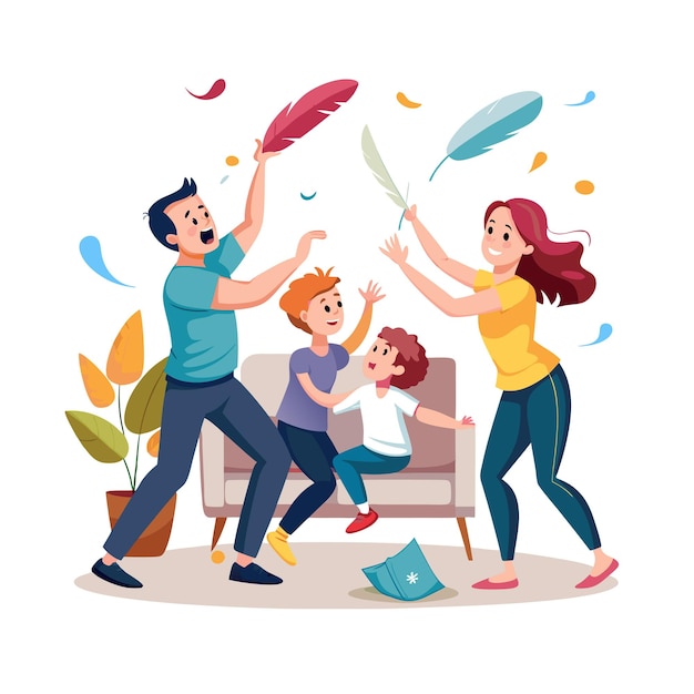 Vector real life family moments vector illustration concepts