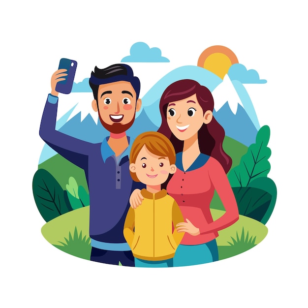 Real Life Family Moments Vector Illustration Concepts