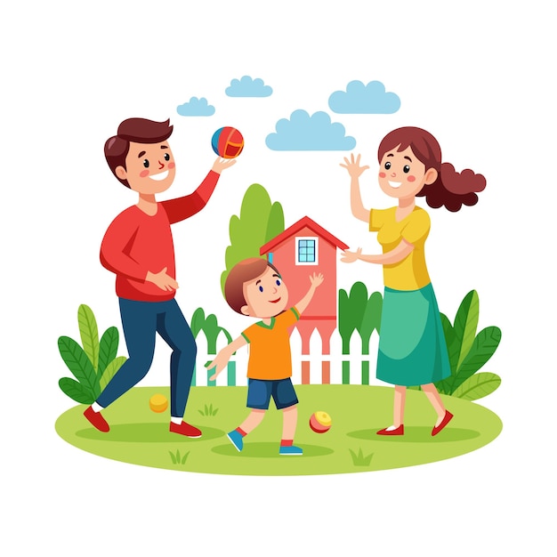 Real Life Family Moments Vector Illustration Concepts